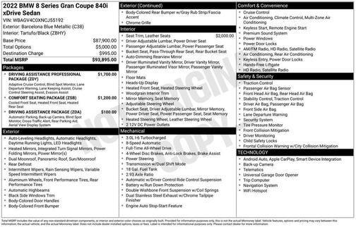 2022 BMW 840 Gran Coupe i xDrive