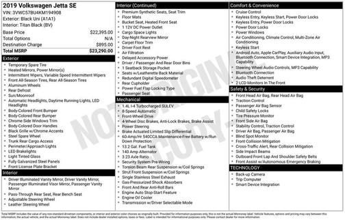 2019 Volkswagen Jetta 1.4T SE