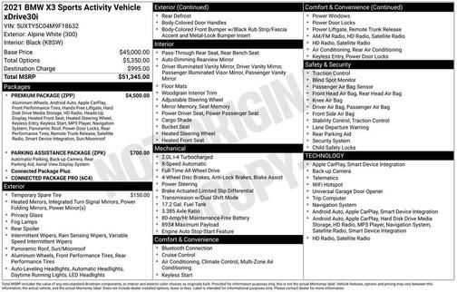 2021 BMW X3 xDrive30i