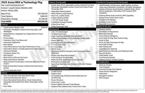 2025 Acura RDX Technology Package