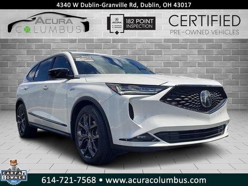 Platinum White Pearl 2022 Acura MDX A-Spec