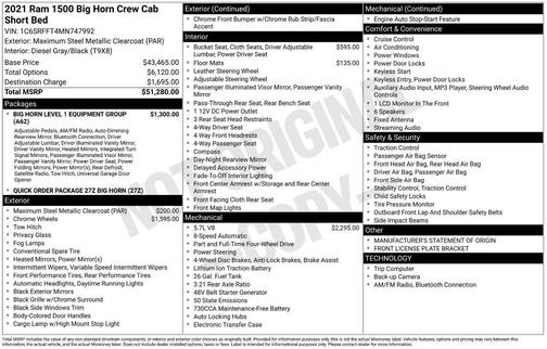 2021 RAM 1500 Big Horn