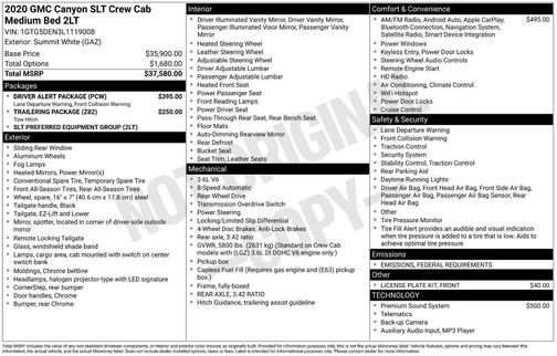 2020 GMC Canyon SLT