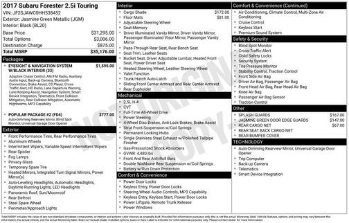 2017 Subaru Forester 2.5i Touring