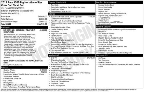 2019 RAM 1500 Big Horn