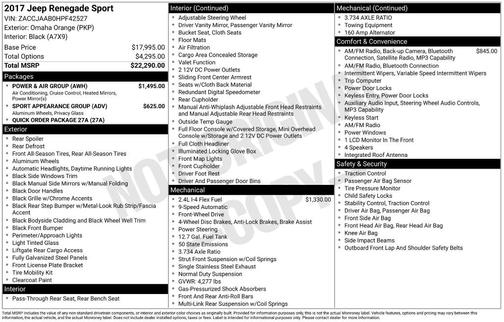 2017 Jeep Renegade Sport