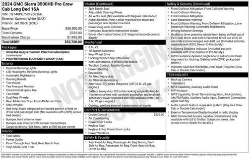 Summit White 2024 GMC Sierra 3500 Pro