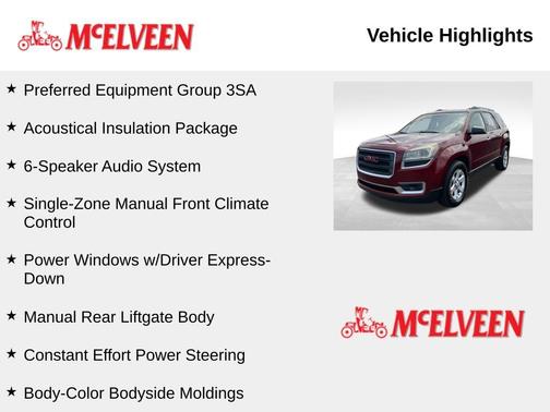 Crimson Red Tintcoat 2016 GMC Acadia SLE-1