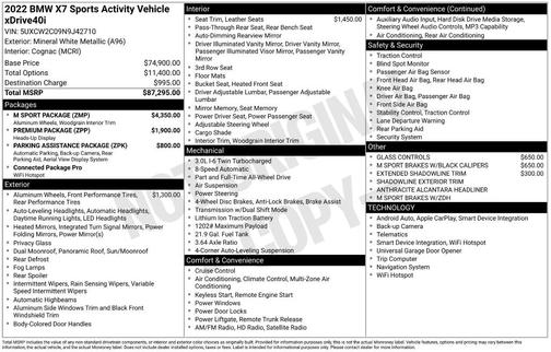 2022 BMW X7 xDrive40i