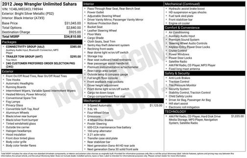 2012 Jeep Wrangler Unlimited Sahara