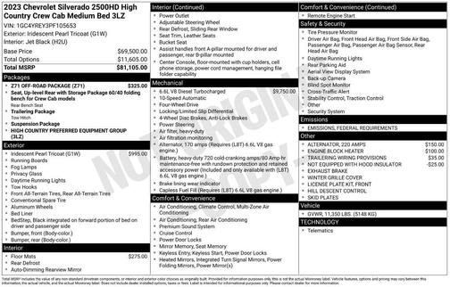 2023 Chevrolet Silverado 2500 High Country