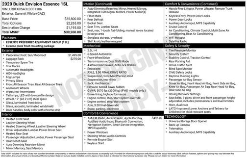 2020 Buick Envision Essence