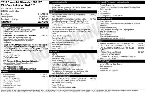 2018 Chevrolet Silverado 1500 LTZ