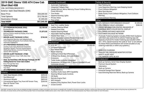 2019 GMC Sierra 1500 AT4