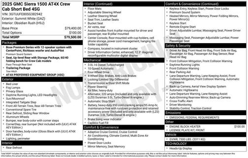 2025 GMC Sierra 1500 AT4X