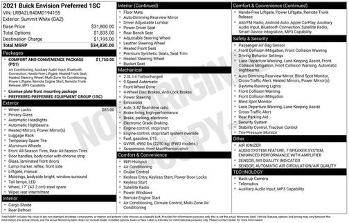 2021 Buick Envision Preferred