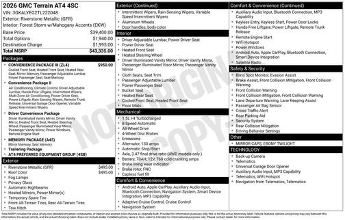 Metallic 2026 GMC Terrain AWD AT4