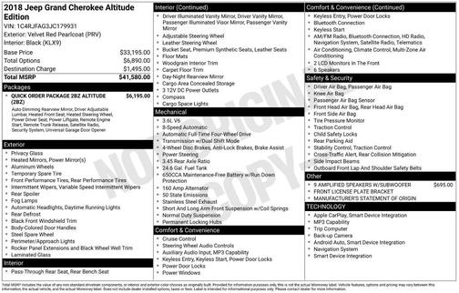 2018 Jeep Grand Cherokee Altitude