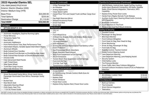 2023 Hyundai ELANTRA SEL