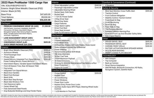 2023 RAM ProMaster 1500 Base