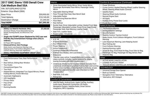 Onyx Black 2017 GMC Sierra 1500 Denali