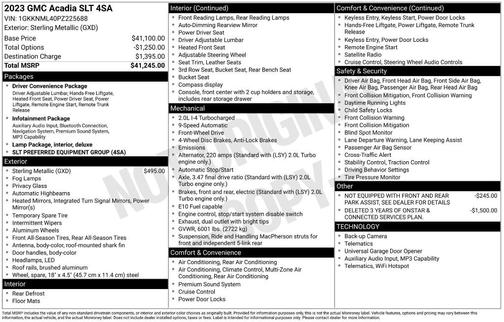 Sterling 2023 GMC Acadia SLT