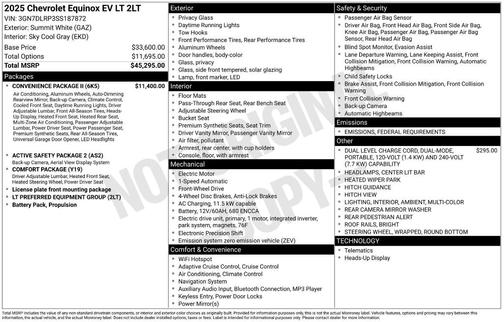 2025 Chevrolet Equinox EV LT