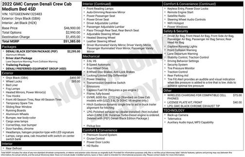 Onyx Black 2022 GMC Canyon Denali