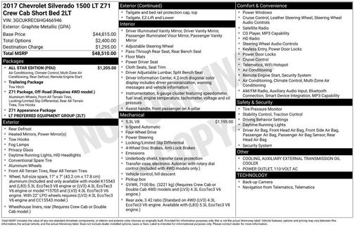2017 Chevrolet Silverado 1500 LT