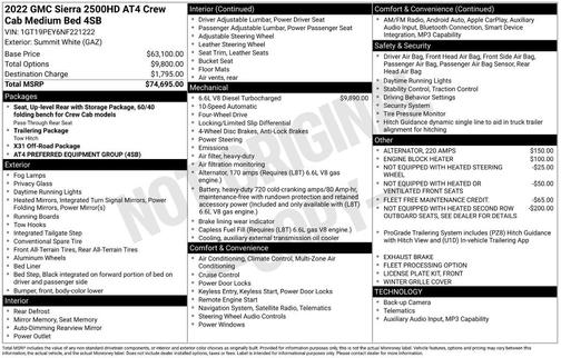 Summit White 2022 GMC Sierra 2500 AT4