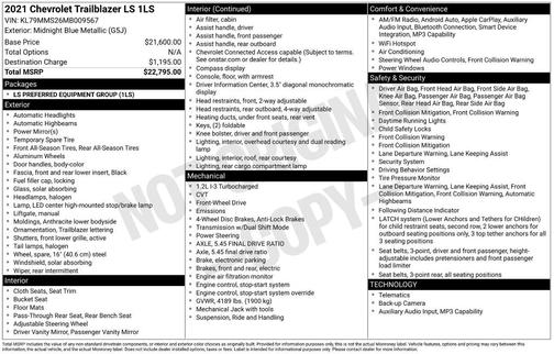 2021 Chevrolet Trailblazer LS