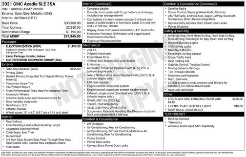 Steel Metallic 2021 GMC Acadia SLE