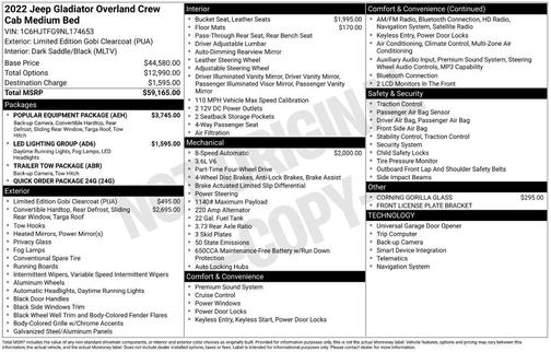 2022 Jeep Gladiator Overland
