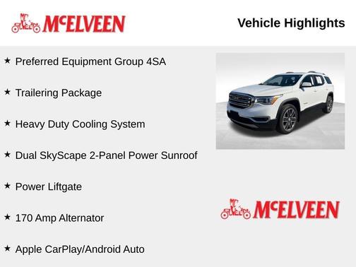 Summit White 2018 GMC Acadia SLT-1