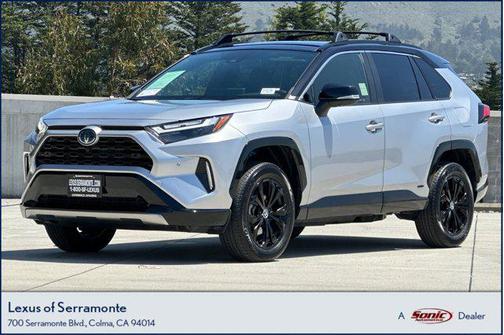 Silver Sky Metallic/Midnight Black Metallic 2024 Toyota RAV4 Hybrid SE