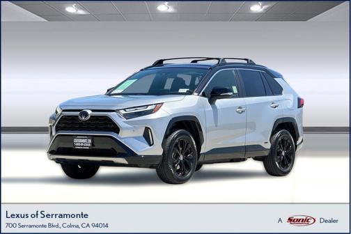Silver Sky Metallic/Midnight Black Metallic 2024 Toyota RAV4 Hybrid SE
