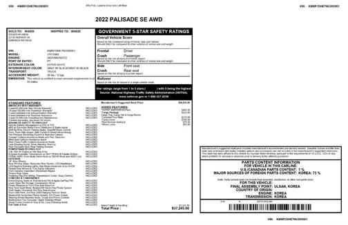 Hyper White 2022 Hyundai PALISADE SE