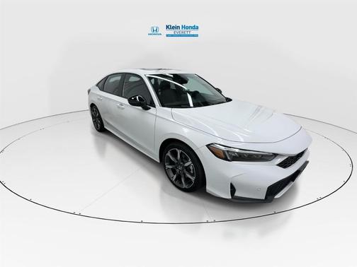 Platinum White Pearl 2026 Honda Civic Hybrid Sport Touring