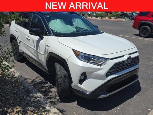Blizzard Pearl w/Midnight Black Metallic Roof 2020 Toyota RAV4 Hybrid SE