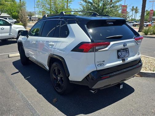 Blizzard Pearl w/Midnight Black Metallic Roof 2020 Toyota RAV4 Hybrid SE