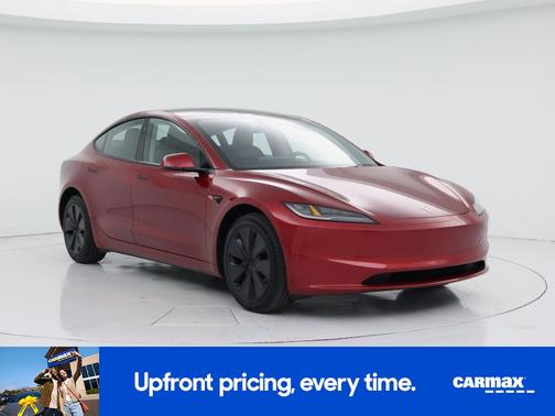 Red 2025 Tesla Model 3 Long Range