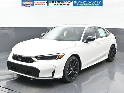 Platinum White Pearl 2026 Honda Civic Hybrid Sport