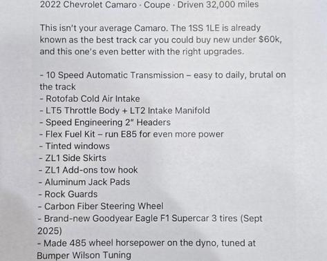2022 Chevrolet Camaro SS