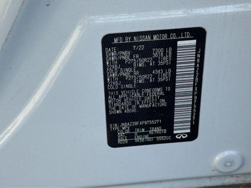 Moonstone White 2023 INFINITI QX80 SENSORY