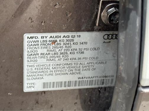 Argus Brown Metallic 2018 Audi Q7 3.0T Prestige