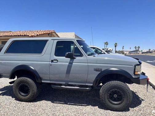 Gray 1992 Ford Bronco Custom 2dr 4WD SUV