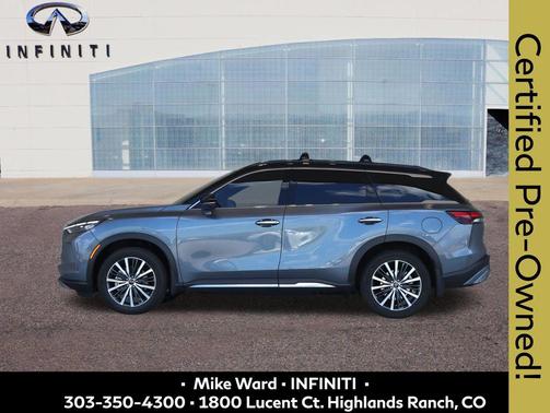 Moonbow Blue/Black Obsidian 2023 INFINITI QX60 AUTOGRAPH