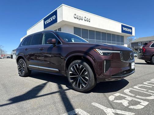 Mulberry Red Metallic 2026 Volvo XC90 Plus, B5 AWD Gas (mild hybrid), Gasoline, Bright, 7 Seats