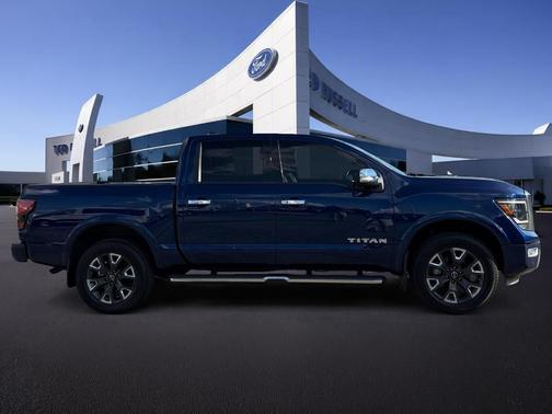 Deep Blue Pearl 2024 Nissan Titan Platinum Reserve