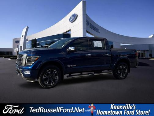 Deep Blue Pearl 2024 Nissan Titan Platinum Reserve